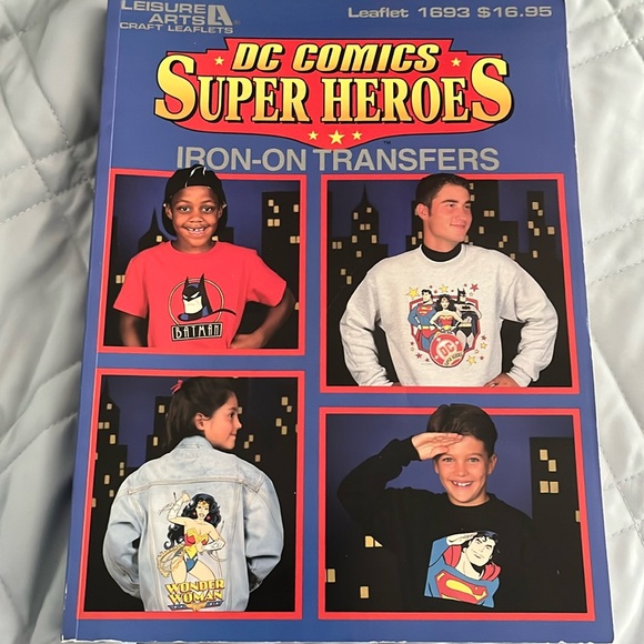 Leisure Arts Other - DC Comics Super Heroes Iron-On Transfers vintage 1996 Brand New never used